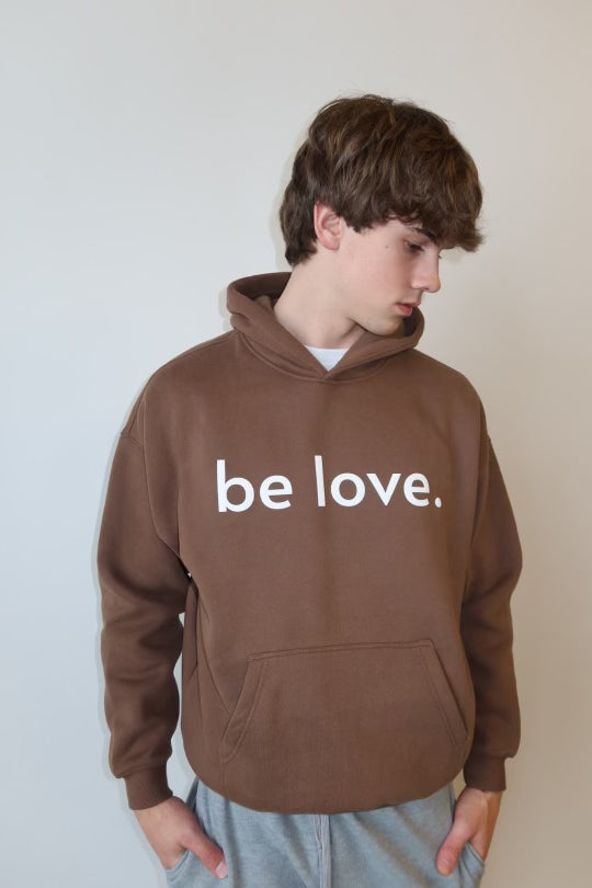 Puff Print Be Love Hoodie