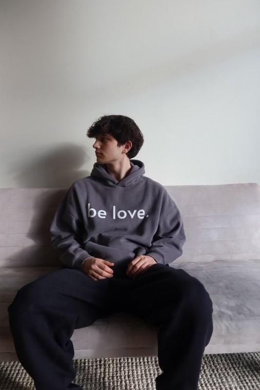 Puff Print Be Love Hoodie